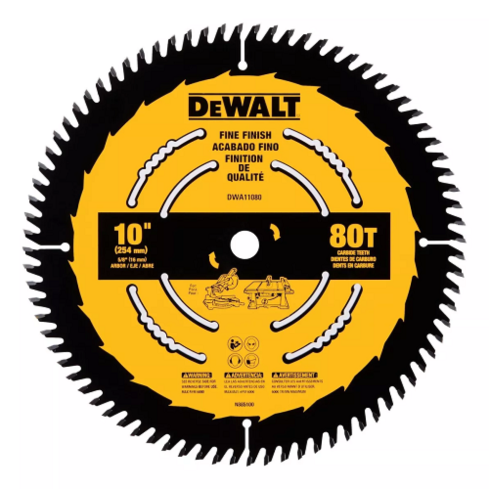 DISCO SIERRA 10&quot; 80 DTES EJE 5/8 DEWALT (DWA11080)