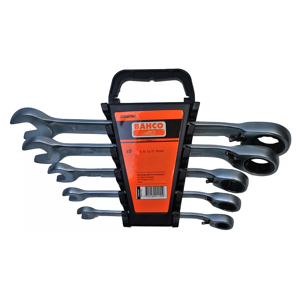 JUEGO LLAVES CHICHARRA CABEZA FLEXIBLE 5 PZA BAHCO (2RM/5H) 