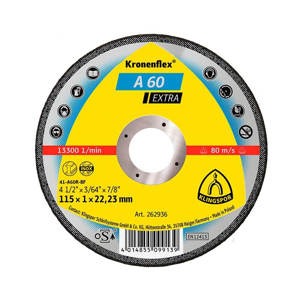 DISCO CORTE INOXIDABLE 4.1/2  KLINGSPOR